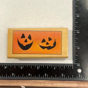 Halloween Jack-O-Lantern Rubber Stamp - Dual Pumpkin Design Unbranded